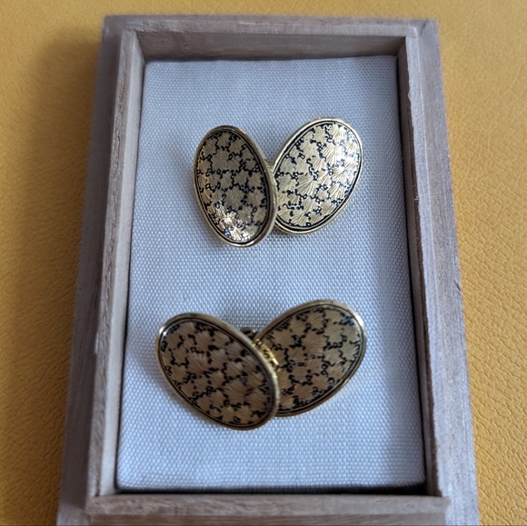 Antique Art Nouveau Damascene Cufflinks